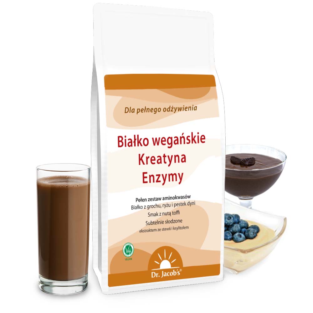 Białkowegańskie, kreatyna, enzymy od Dr Jacobs